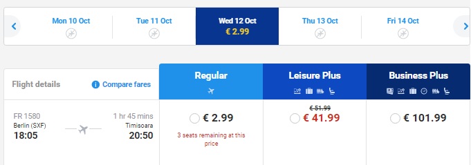 ryanair autumn sale