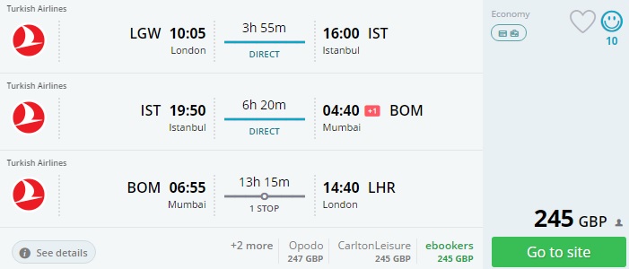 uk to india flights