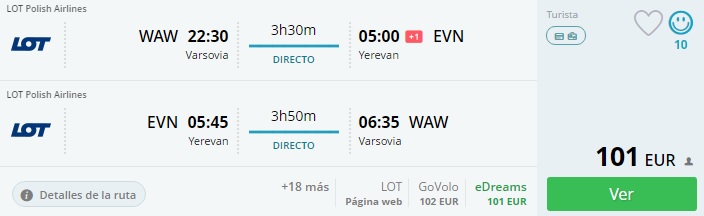 warsaw to armenia