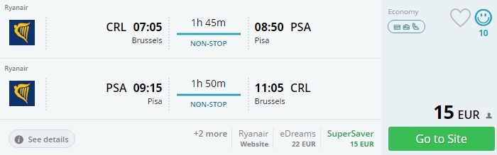 brussels to pisa