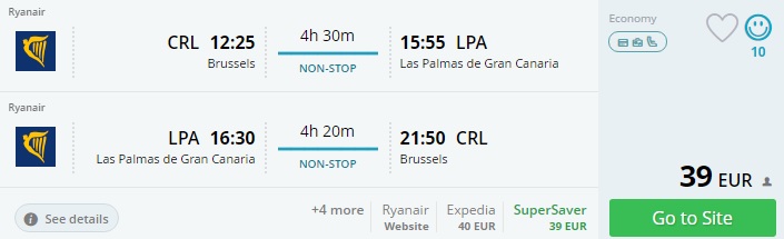 flights from brussels to canary islands