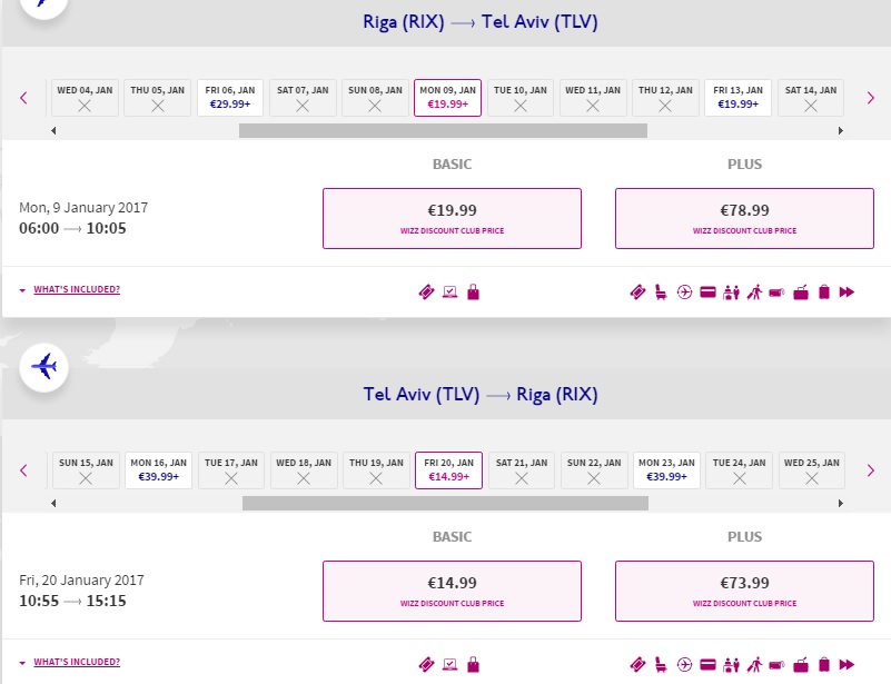 fly from riga to israel