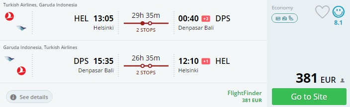 helsinki to bali