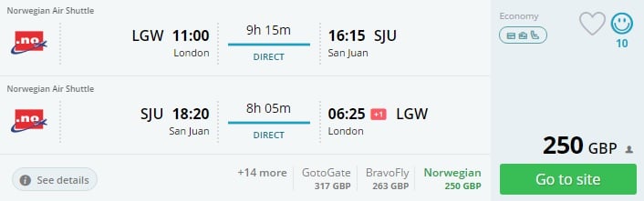 Flights to PUERTO RICO from London
