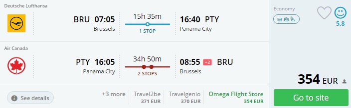 cheap flights from brussels to panama