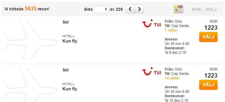 cheap flights from oslo to cape verde