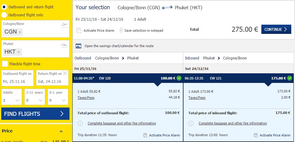 direct flights to phuket from cologne