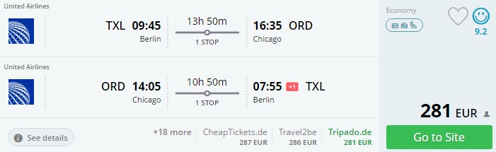 flights from berlin to chicago