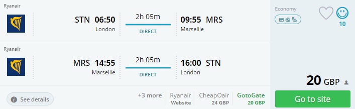flights from london to marseille