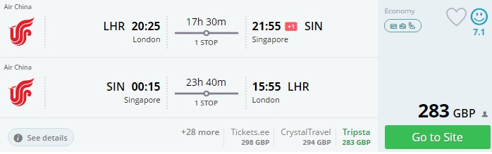 flights from london to singapore