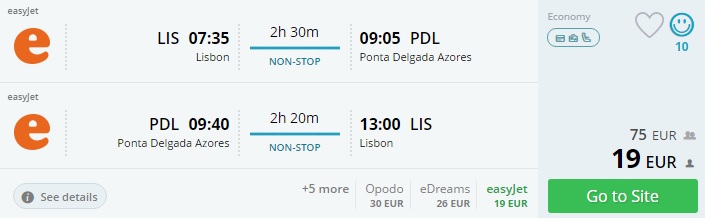 flights from portugal to azores