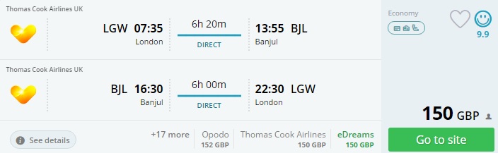 flights from the uk to gambia