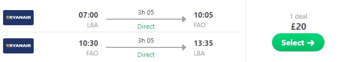 flights from the uk to portugal