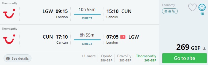 flights to cancun from the uk