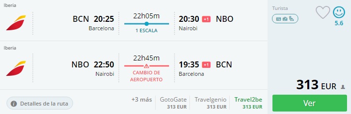spain to kenya