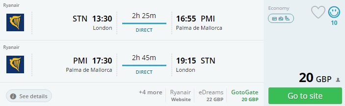 to palma mallorca from london