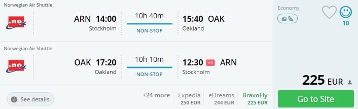 xmas flights to san francisco