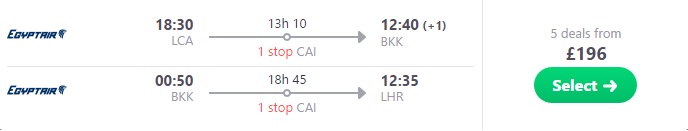 europe to bangkok