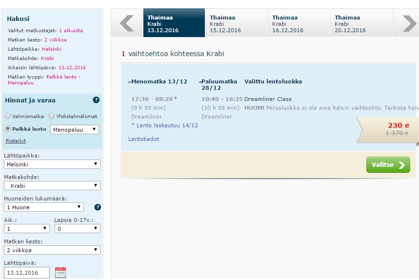 finland to thailand
