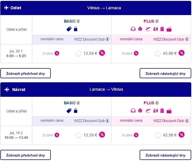 flights from lithuania to cyprus
