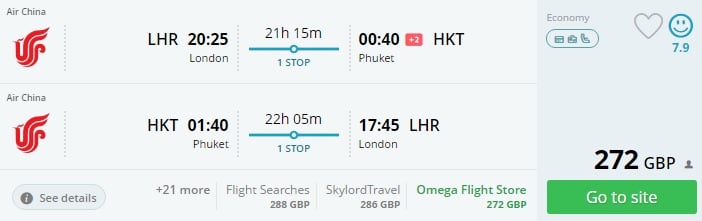 flights from london to phuket