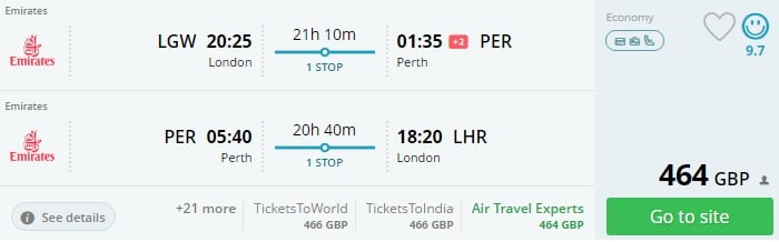 flights from the uk to australia