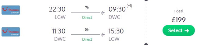 flights from the uk to dubai