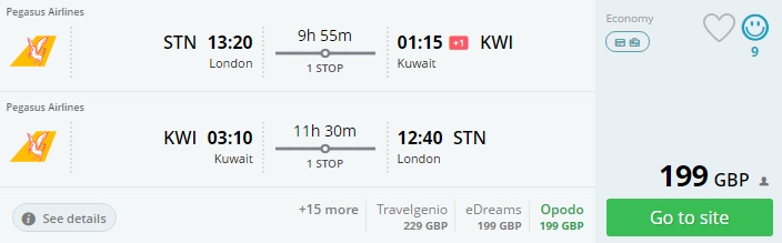 flights from the uk to kuwait