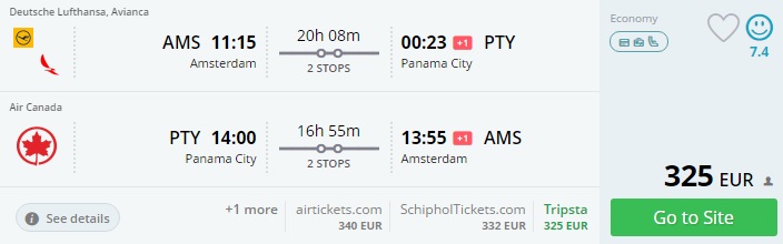 flights to panama from amsterdam