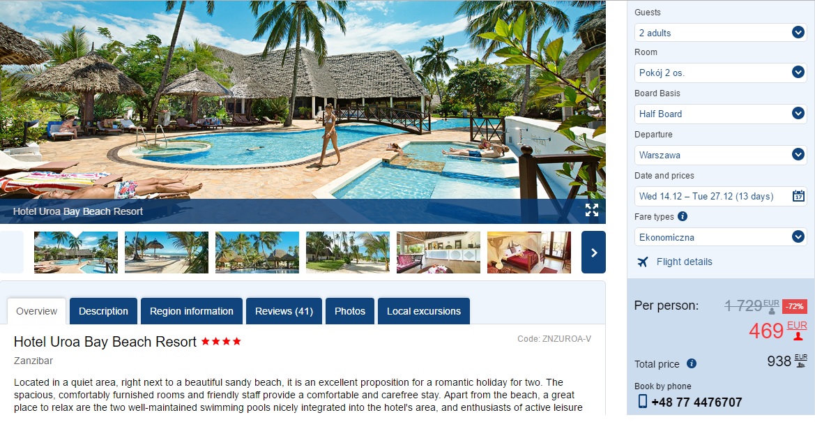 flights from warsaw to zanzibar