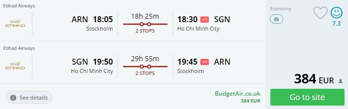 stockholm to vietnam