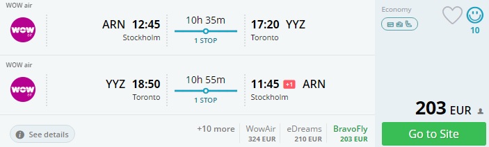 wowair flights to canada from stockholm