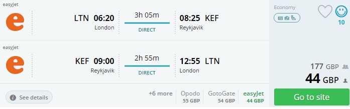 direct flights from london to iceland