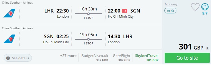 flights from london to vietnam