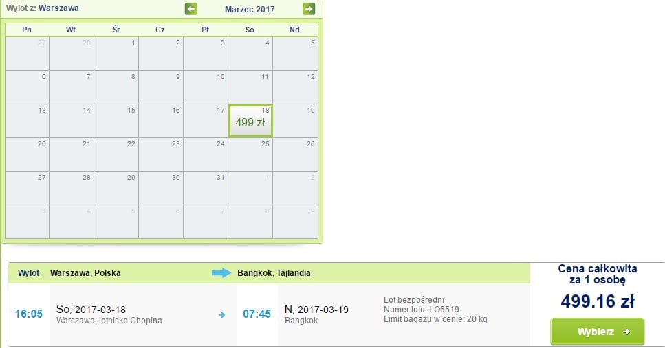 flights from warsaw to thailand