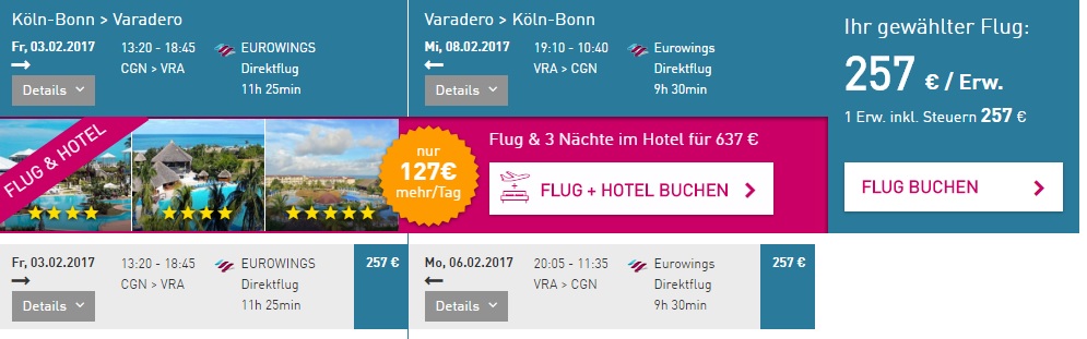 from cologne to varadero