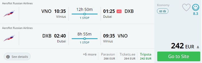 from vilnius to dubai