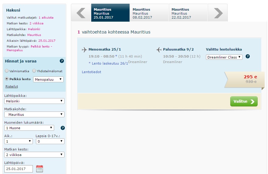 last minute flights from helsinki to mauritius