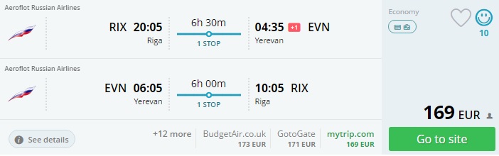 riga to armenia