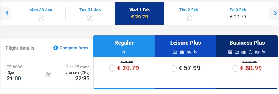 ryanair belgium sale