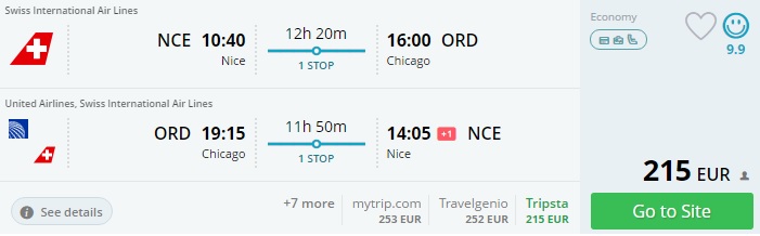 Flights to CHICAGO from Nice