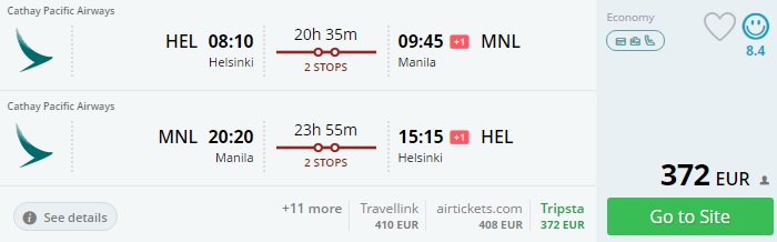Flights to PHILIPPINES from Helsinki
