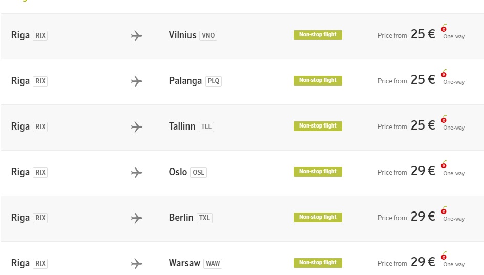 airbaltic valentine`s day sale example