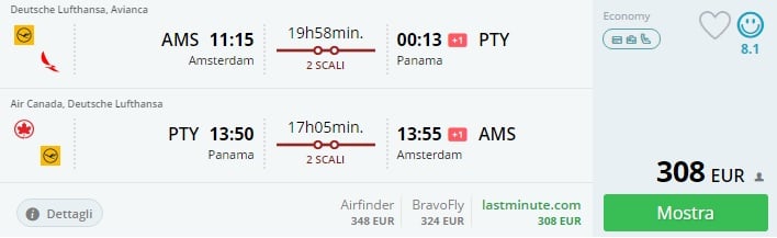 cheap flights from amsterdam to panama