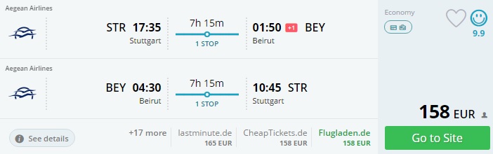 cheap flights from germany to lebanon