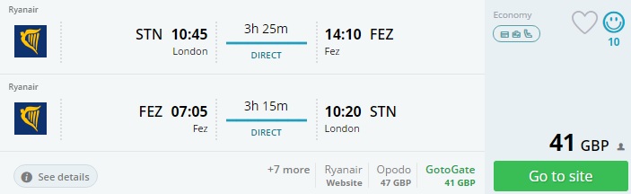 cheap flights to morocco from london