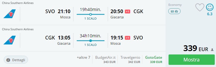 flights from moscow to indonesia