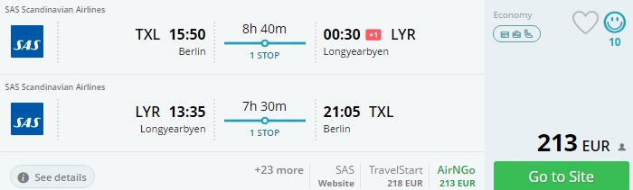 summer flights from berlin to svalbard