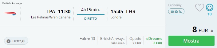 Direct flights from GRAN CANARIA to London
