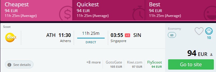 cheap flights to singapore from athens